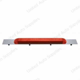 Chrome Top Mud Flap Plate With 11 LED 17" Light Bar - Red LED/Red Lens (Each)