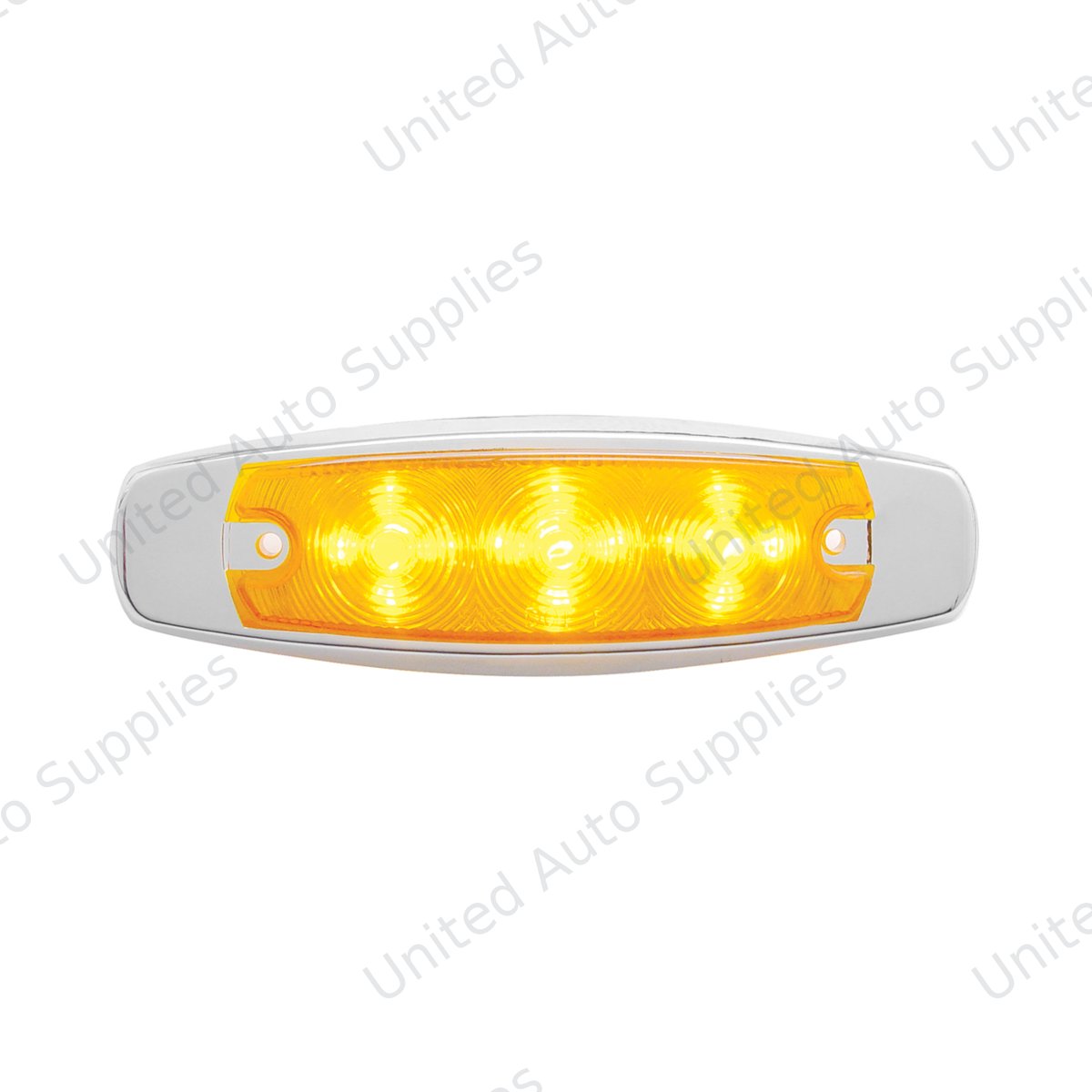 15 LED Rectangular Light With Bezel (Clearance/Marker) - Amber LED/Amber Lens