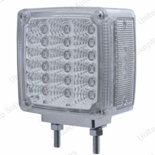 39 LED Reflector Double Face Turn Signal Light (Driver) - Amber & Red LED/Clear Lens