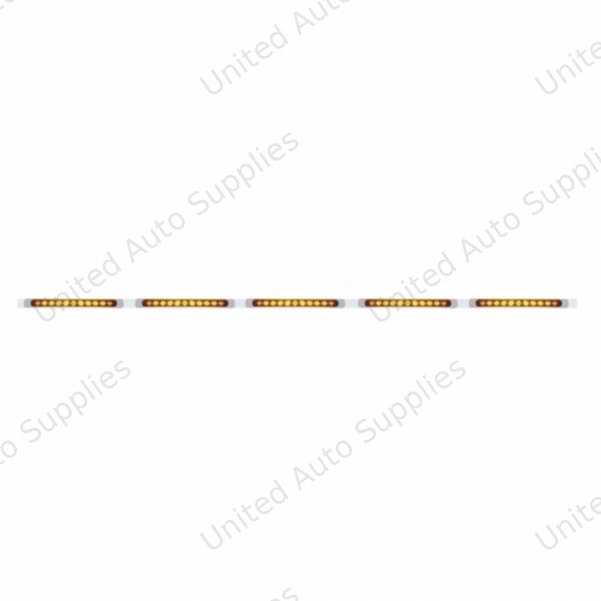94" Stainless Light Bracket With 5X 11 LED 17" Light Bars & Bezels - Amber LED/Amber Lens