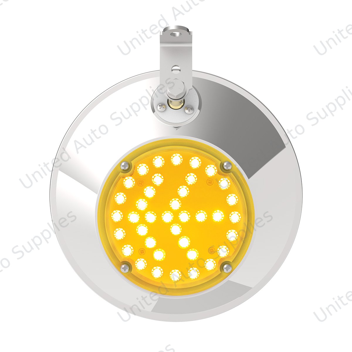 8-1/2" 430 Stainless Steel Convex Mirror With LED - Passenger