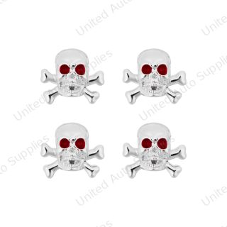 Chrome Skull Valve Caps (Set of 4)
