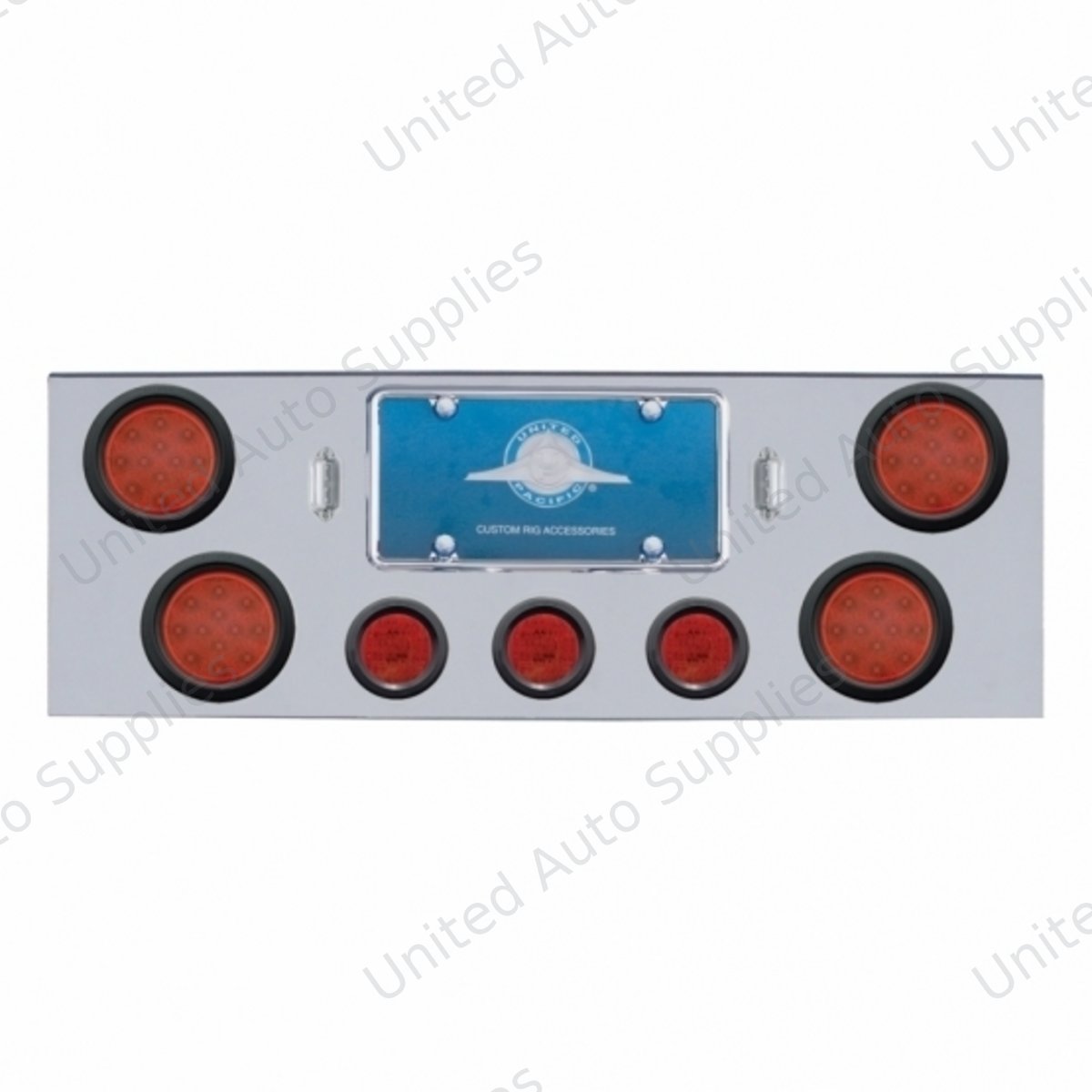CR Rear Center Panel With 4X 12 LED 4" Reflector Lights & 3X 13 LED 2.5" Lights -Red LED & Lens