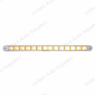 14 LED 12" Auxiliary Warning Light Bar With Bezel - Amber LED/Clear Lens