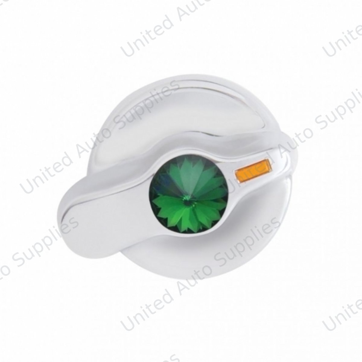 Signature Series A/C Control Knob With Color Crystal For International Trucks - Green Crystal