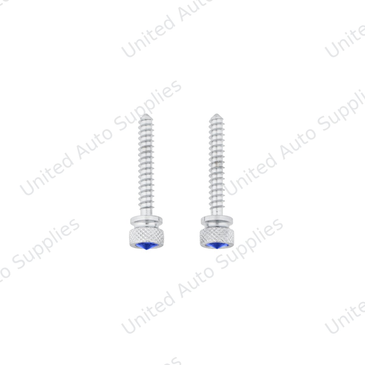 Chrome Long Dash Screw With Blue Crystal For Freightliner (2-Pack)