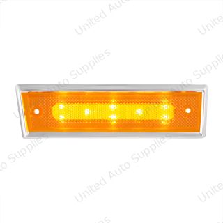 8 Amber LED Dual Function Side Marker With SS Trim For 1981-1987 Chevrolet & GMC Truck - L/H