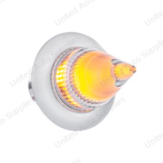 4 LED Dual Function 3/4" Mini Spike Clearance/Marker Light With SS Bezel - Amber LED/Clear Lens