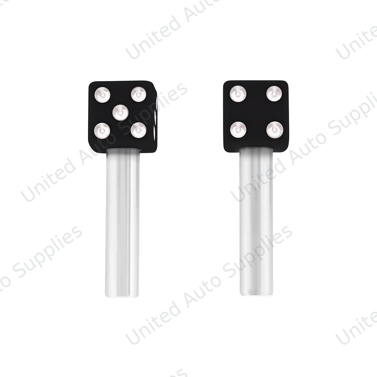 Dice Door Lock Knobs - Black (2Pc/Set)