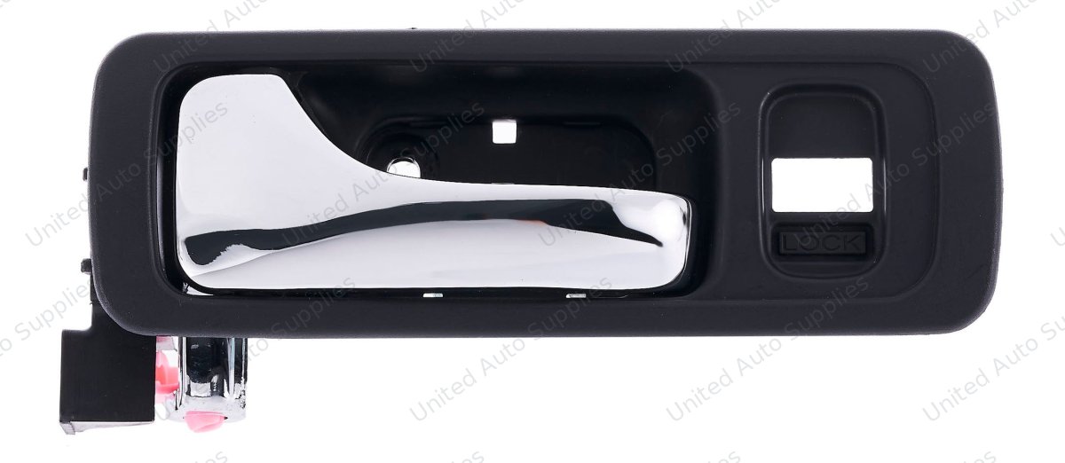 Interior Door Handle Front LH Plastic, Metal Chrome Lever Black Housing for 1996-2004 Acura RL
