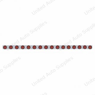 79-1/2" SS Bumper Light Bracket With 16X 9 LED 2" Reflector Light -Red LED & Lens