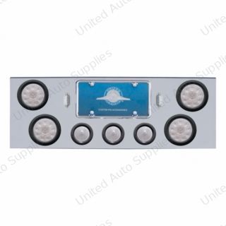 CR Rear Center Panel With 4X 10 LED 4" Lights & 3X 13 LED 2.5" Beehive Lights -Red LED/Clear Lens