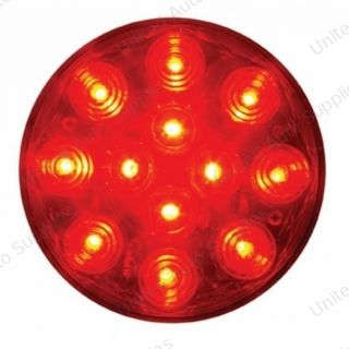 12 LED 4" Round Light (Stop, Turn & Tail) - Red LED/Red Lens