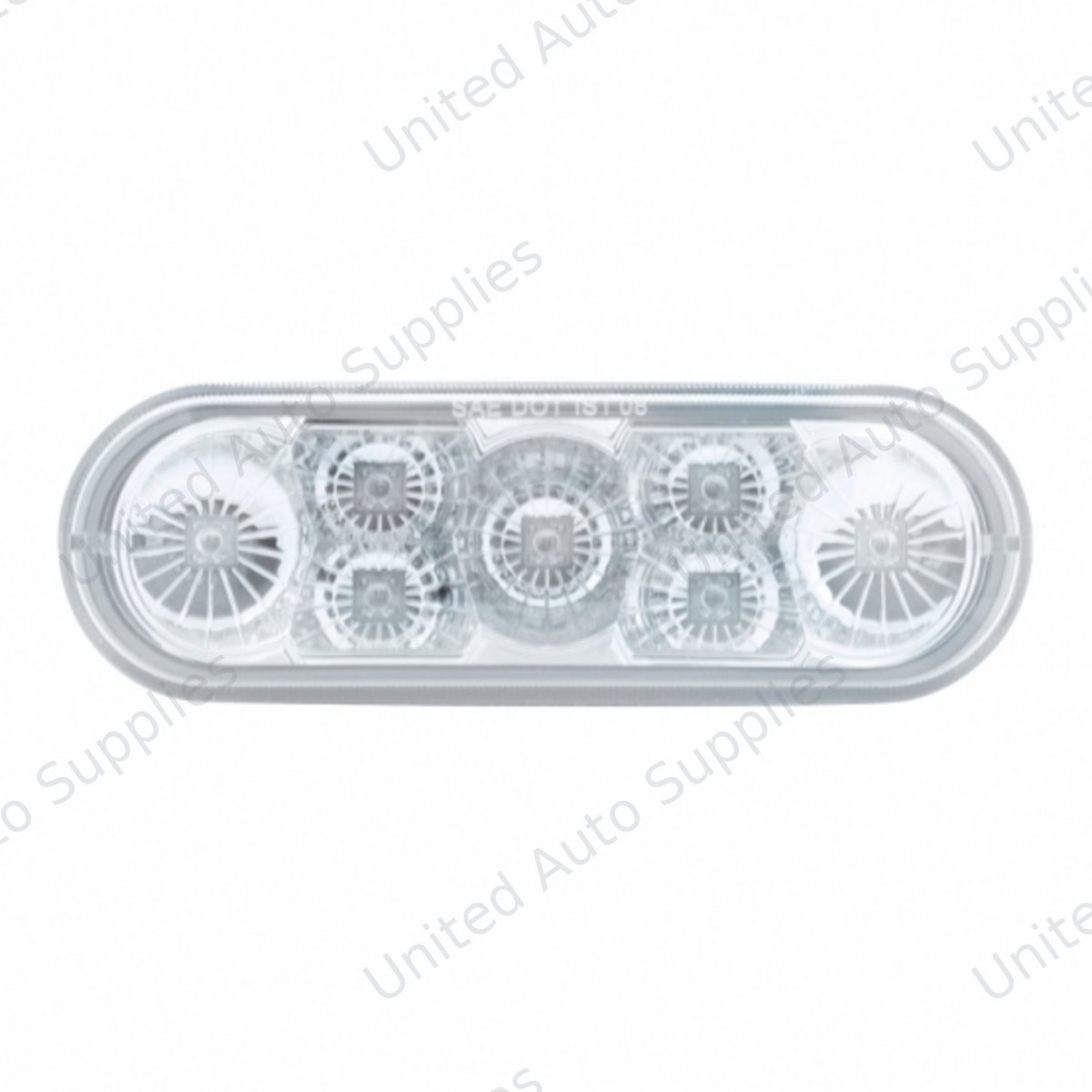 7 LED 6" Oval Reflector Turn Signal Light - Amber LED/Clear Lens