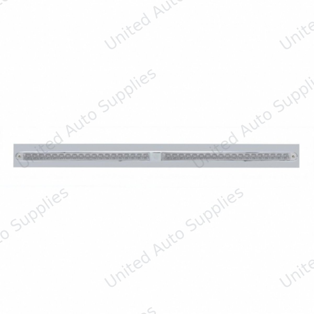 Chrome Top Mud Flap Plate With Two 19 LED 24" Reflector Light Bars - Red LED/Clear Lens (Each)
