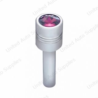 Chrome Door Lock Knob With 9/16" Purple Crystal (2-Pack)
