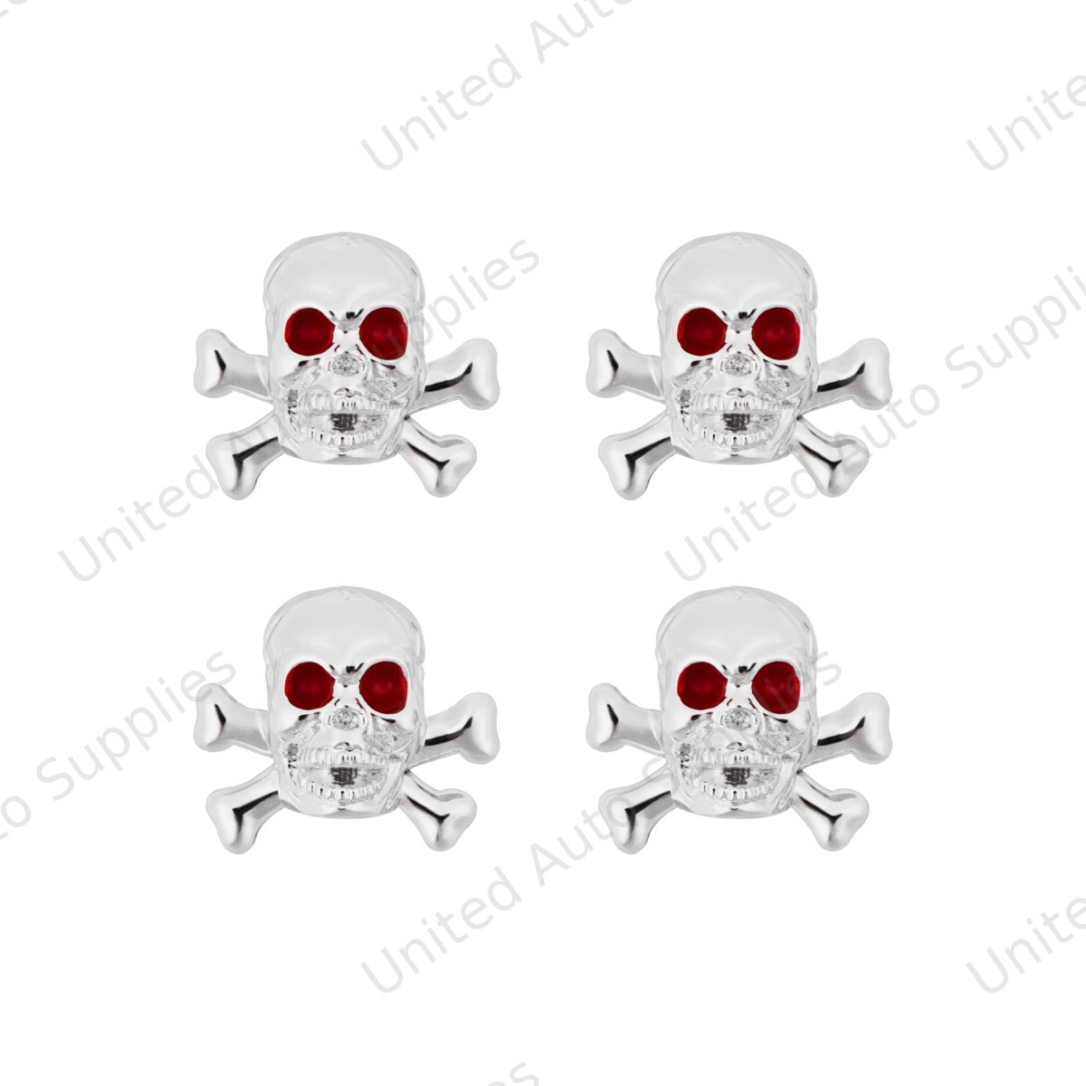 Chrome Skull Valve Caps (Set of 4)