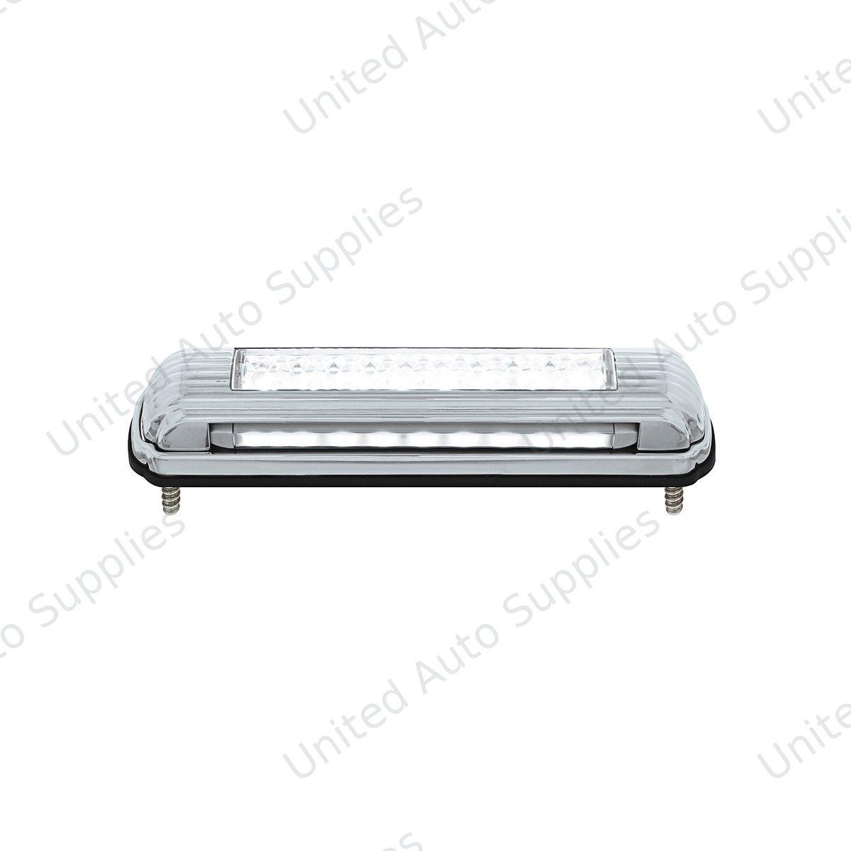 Chrome License Plate Light With White LED Backup Light - White LED/Clears Lens