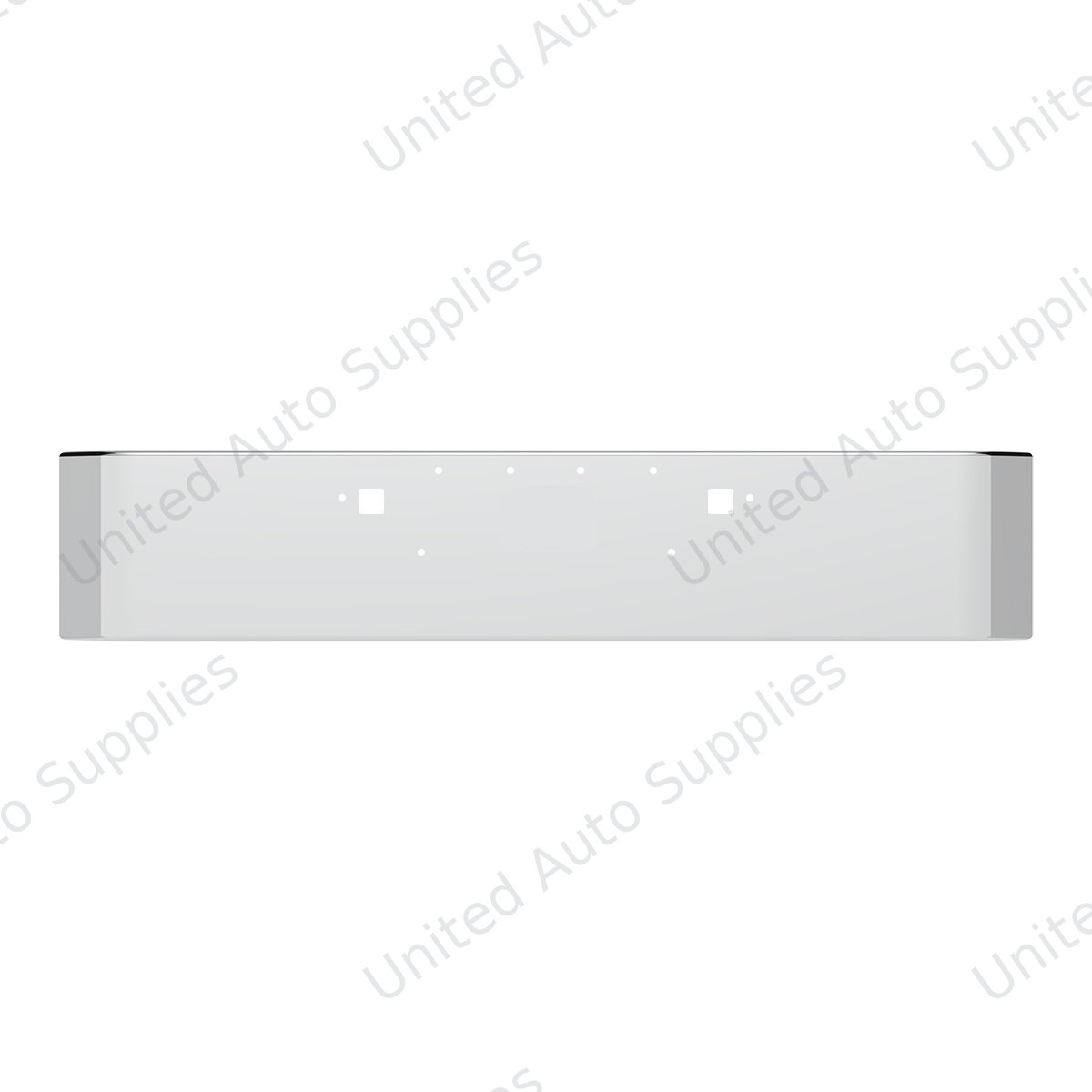 SS Clad Aluminum Bumper For 2008-2023 Peterbilt 389 - Curved Ends