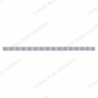 79-1/2" SS Bumper Light Bracket With 16X 7 LED 2" Reflector Lights & Bezels -Amber LED/Clear Lens