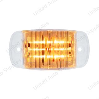 8 LED Rectangular Clearance/Marker Light - Amber LED/Clear Lens (Bulk)