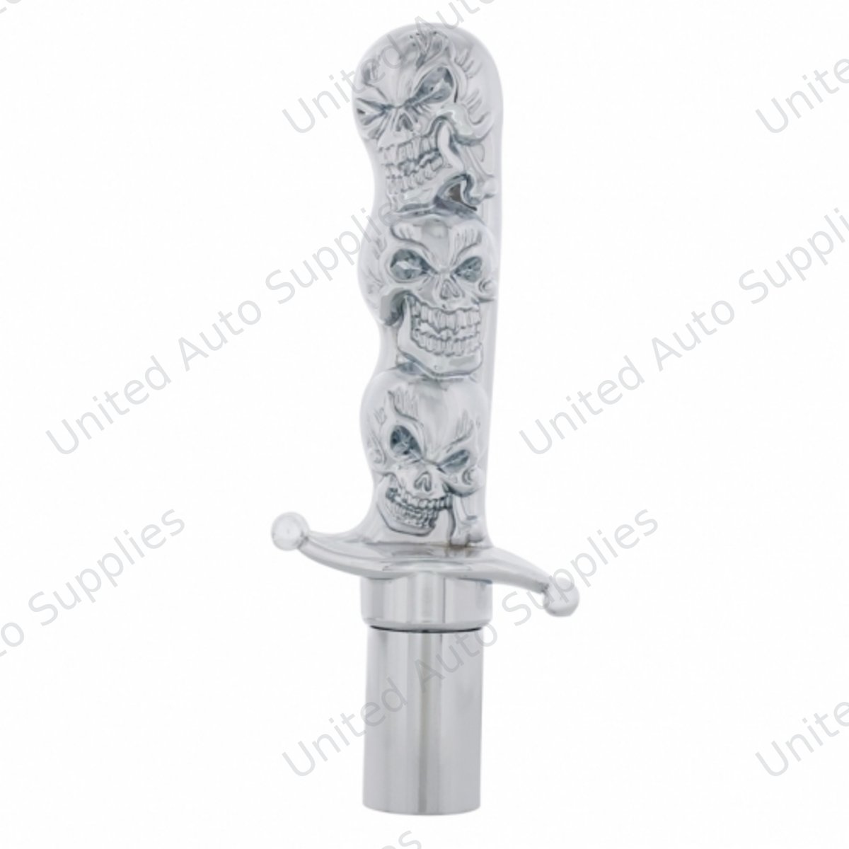 Chrome Aluminum Skull Dagger Air Valve Knob