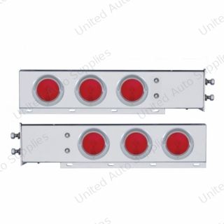 2" Bolt Pattern Stainless Spring Loaded Light Bar With 6X 4" Lights & Visors (Pair)