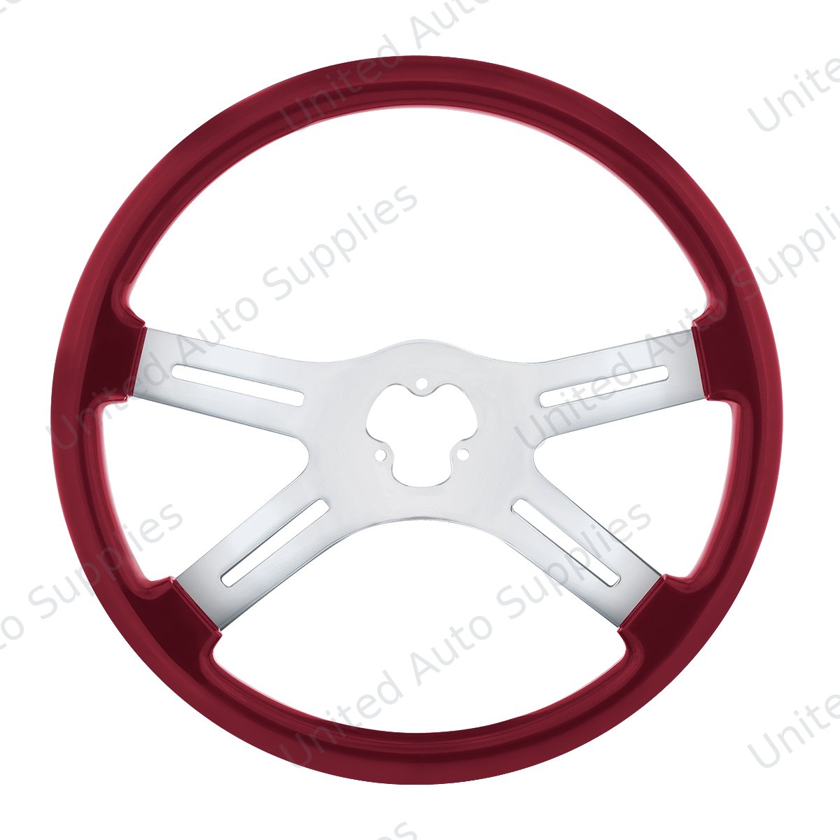 18" Candy Color 4 Spoke Steering Wheel - Candy Red