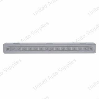 12-3/4" Stainless Light Bracket With 14 LED 12" Light Bar - Amber LED/Clear Lens