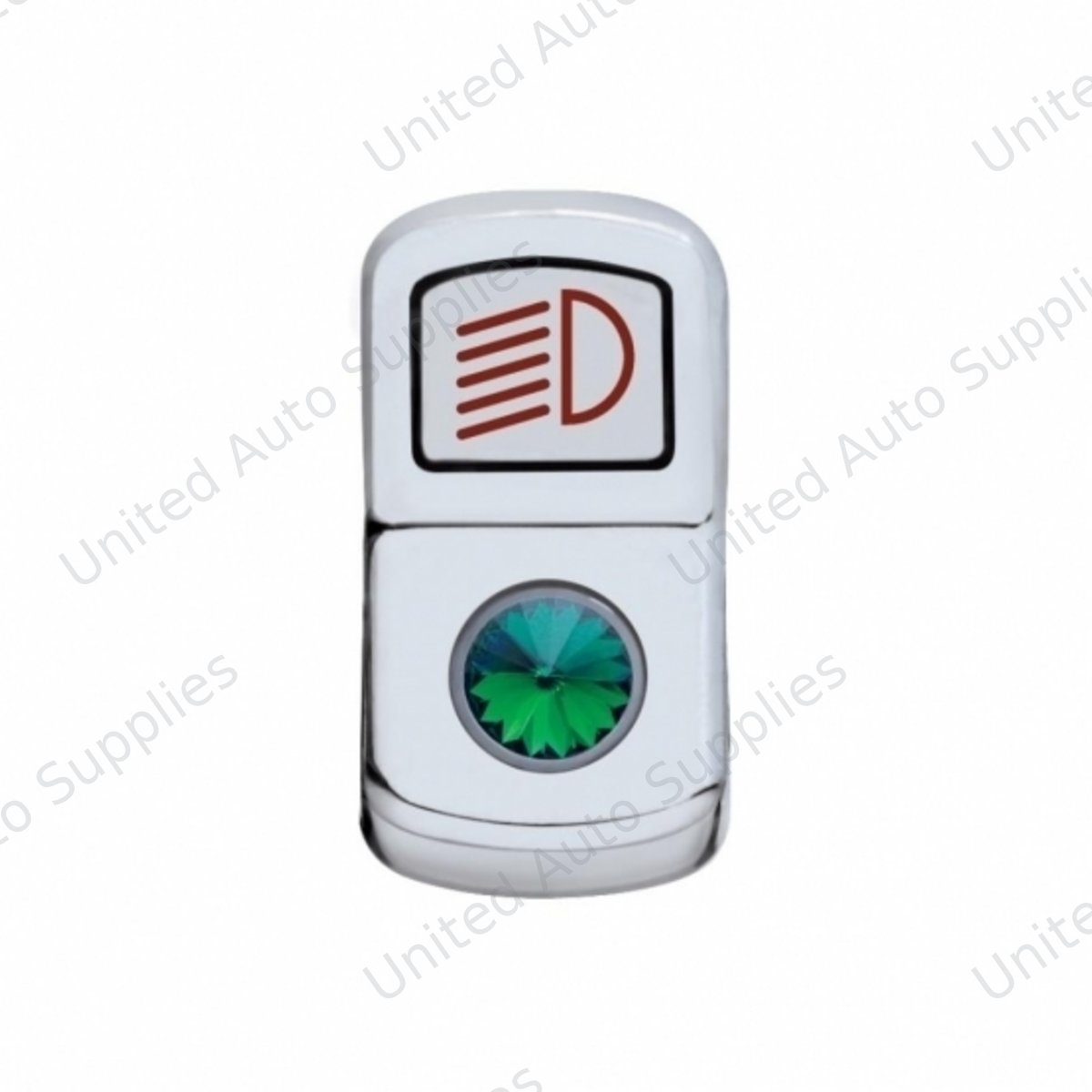 "Headlight" Rocker Switch Cover With Green Crystal