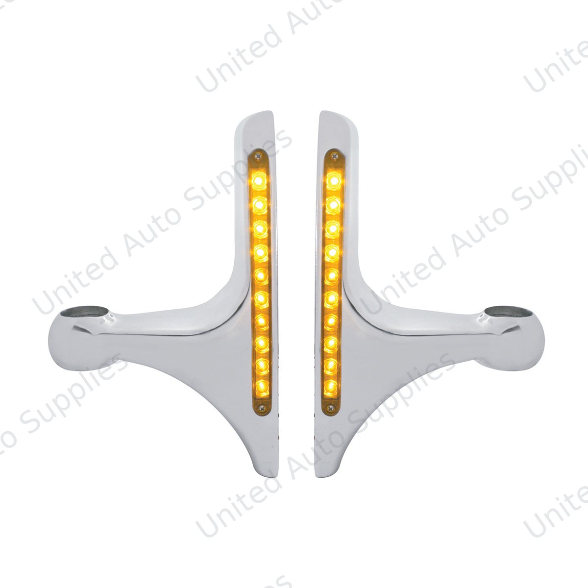 LED Headlight Bracket - 10 Amber LED/Amber Lens (Pair)