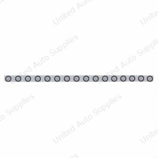 79-1/2" Stainless Bumper Light Bracket With 16X 9 LED 2" Light & Grommets - Red LED/Clear Lens