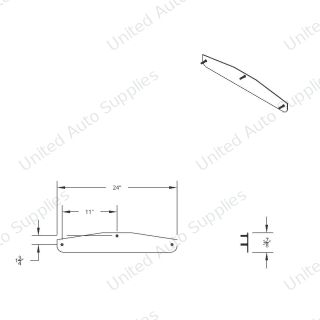 4" X 24" Chrome Freightshaker Bottom Mud Flap Plate - Bolt Thru (Card of 2)