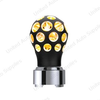 Thread-On Matte Black Phoenix Ball Gearshift Knob With LED 9/10 Speed Adapter-Amber LED