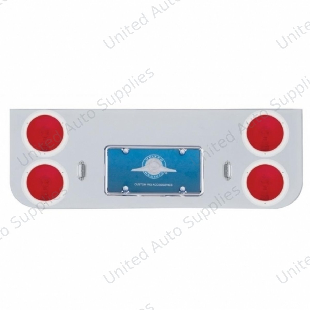 Chrome Rear Center Panel With Four 4" Lights & Stainless Bezels