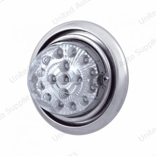 Front Bumper Light With 17 Amber LED Dual Function Clear Style Reflector Light For FL Columbia - Clear Lens