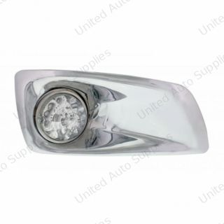 Fog Light Cover With 17 Amber LED Reflector Watermelon Lights For 2007-17 KW T660- Passenger -Clear Lens