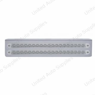 12-3/4" Stainless Light Bracket With 2X 19 LED 12" Light Bars - Red LED/Clear Lens