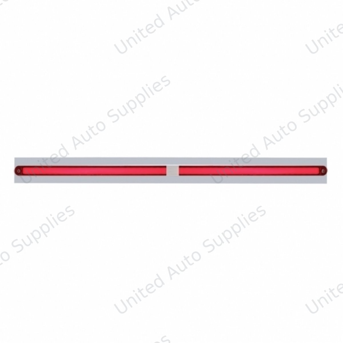 Chrome Top Mud Flap Plate With Two 24 LED 12" GloLight Bars - Red LED/Red Lens (Each)