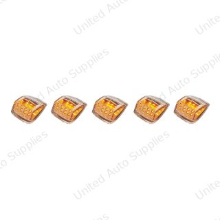 17 LED Reflector Square Cab Light - Amber LED/Clear Lens (5-Pack)