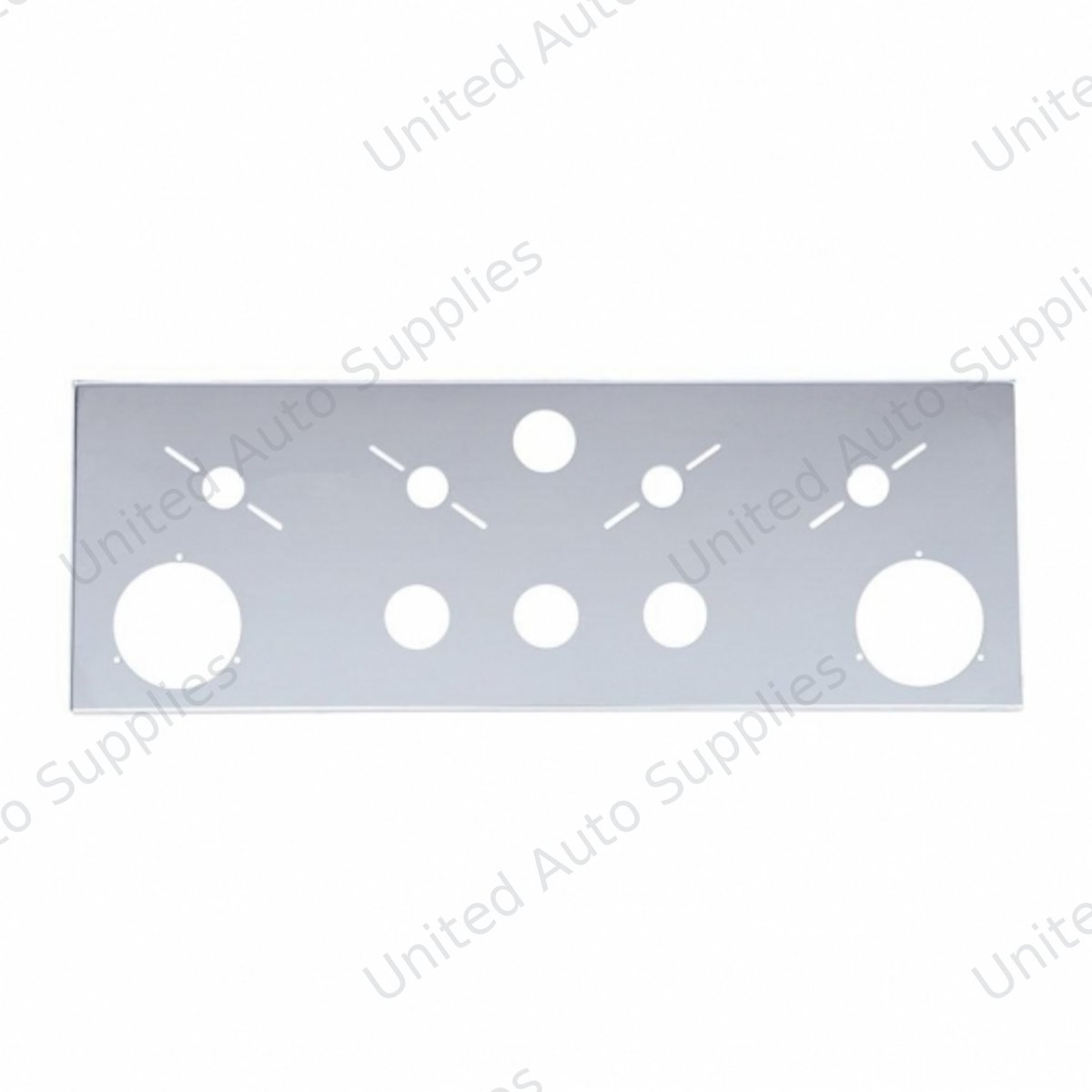 SS Rear Center Light Panel With 2X 4" Light Cutouts & 4X 2" Light Cutouts & 4X Universal Cutouts