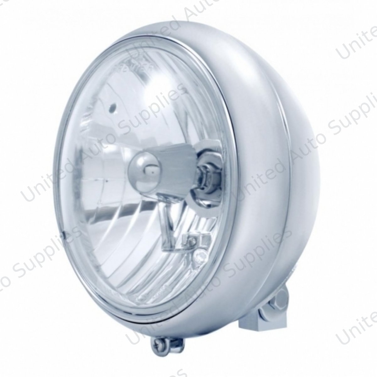 7" Motorcycle Headlight With Crystal H4 Halogen Bulb