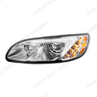 Chrome LED Headlight For Peterbilt 386 (2005-2015) & 387 (1999-2010) - Driver