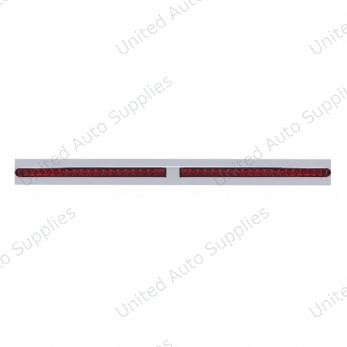 Chrome Top Mud Flap Plate With Two 19 LED 24" Reflector Light Bars - Red LED/Red Lens (Each)