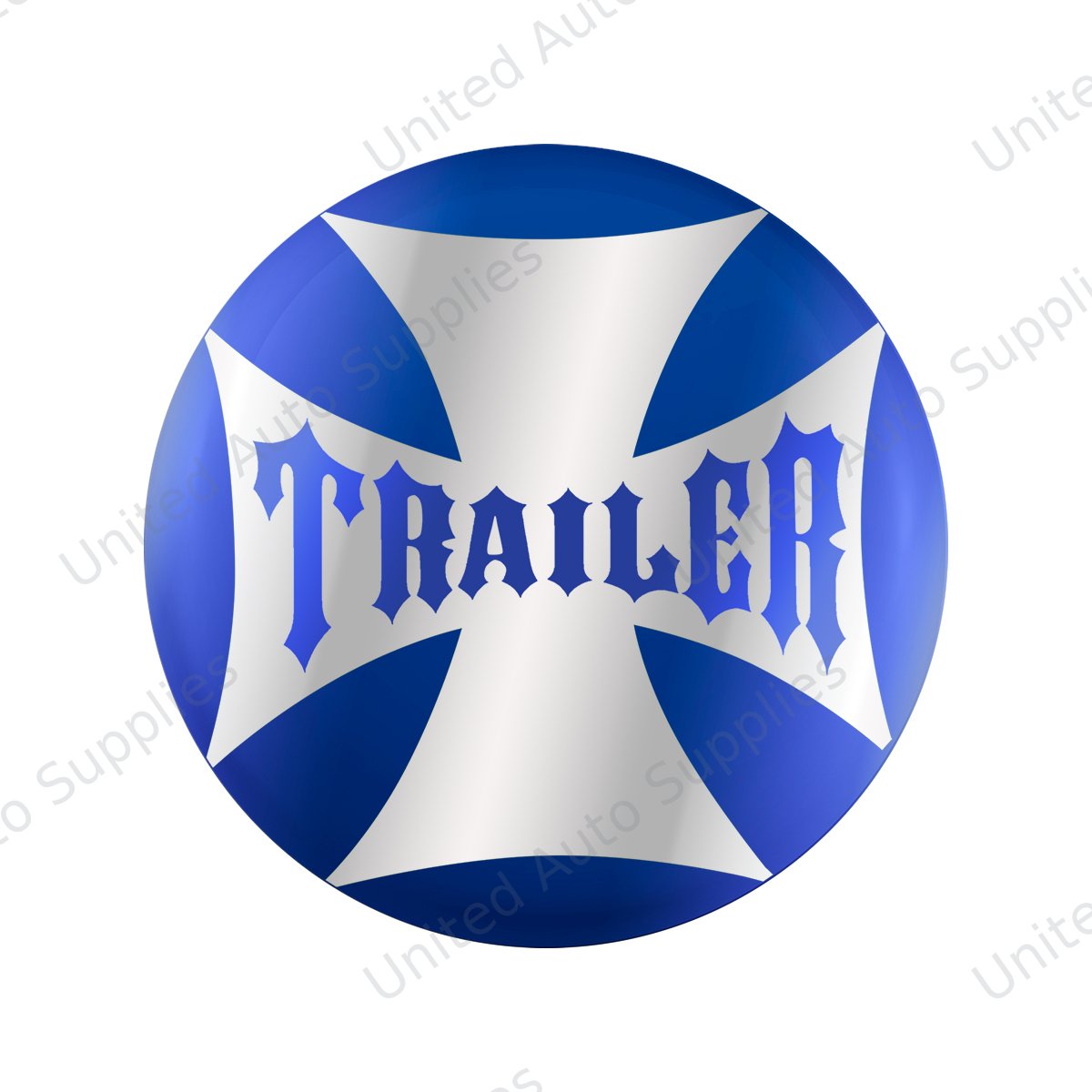 "Trailer" Maltese Cross Air Valve Knob Candy Color Sticker Only- Indigo Blue