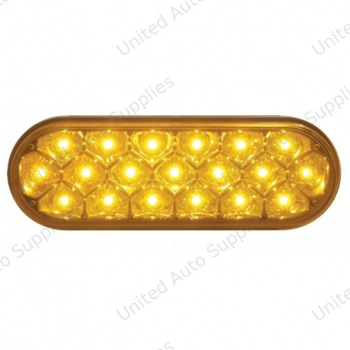 19 LED 6" Oval Reflector Turn Signal Light - Amber LED/Amber Lens