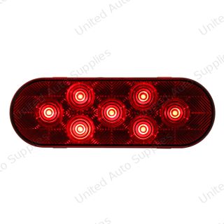 7 LED Oval Light (Stop, Turn & Tail) - Red LED/Red Lens (Bulk)