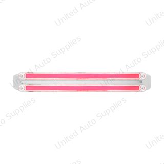 Dual 24 LED Dual Function 12" GloLight Bar With Bezel - Red LED/Clear Lens