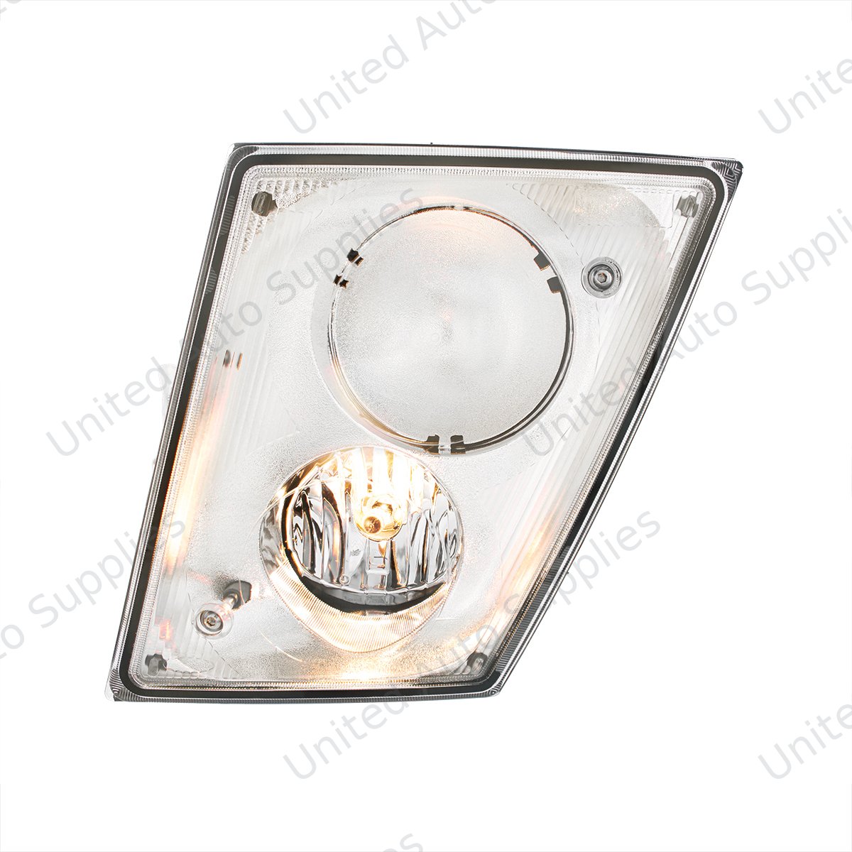 Chrome Fog Light Assembly For 2003-2017 Volvo VN/VNL - Driver