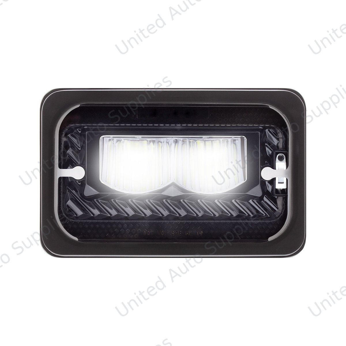 ULTRALIT - Heated 4" X 6" LED Headlight With Glass Lens & Aluminum Housing - High Beam - Black